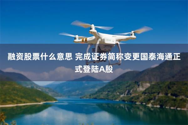 融资股票什么意思 完成证券简称变更国泰海通正式登陆A股