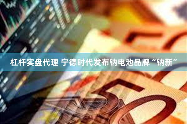 杠杆实盘代理 宁德时代发布钠电池品牌“钠新”