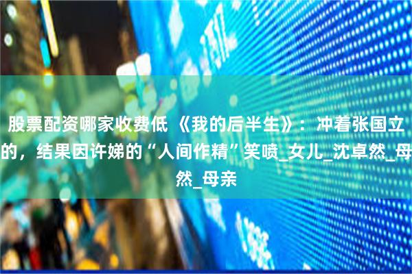 股票配资哪家收费低 《我的后半生》：冲着张国立来的，结果因许娣的“人间作精”笑喷_女儿_沈卓然_母亲