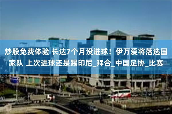 炒股免费体验 长达7个月没进球！伊万爱将落选国家队 上次进球还是踢印尼_拜合_中国足协_比赛