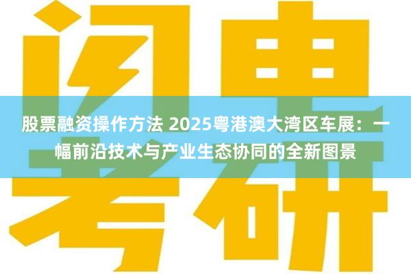 股票融资操作方法 2025粤港澳大湾区车展：一幅前沿技术与产业生态协同的全新图景