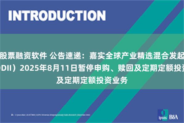 股票融资软件 公告速递：嘉实全球产业精选混合发起式（QDII）2025年8月11日暂停申购、赎回及定期定额投资业务