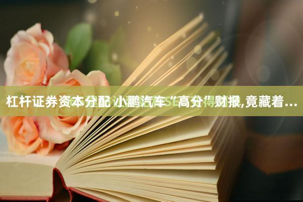 杠杆证券资本分配 小鹏汽车“高分”财报,竟藏着...