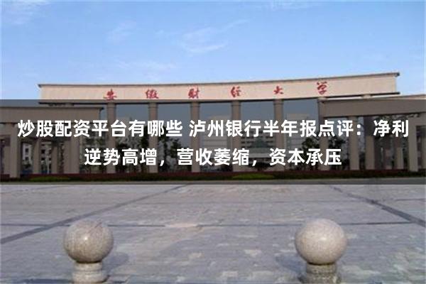 炒股配资平台有哪些 泸州银行半年报点评：净利逆势高增，营收萎缩，资本承压