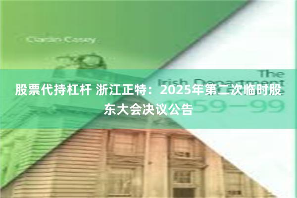 股票代持杠杆 浙江正特：2025年第二次临时股东大会决议公告